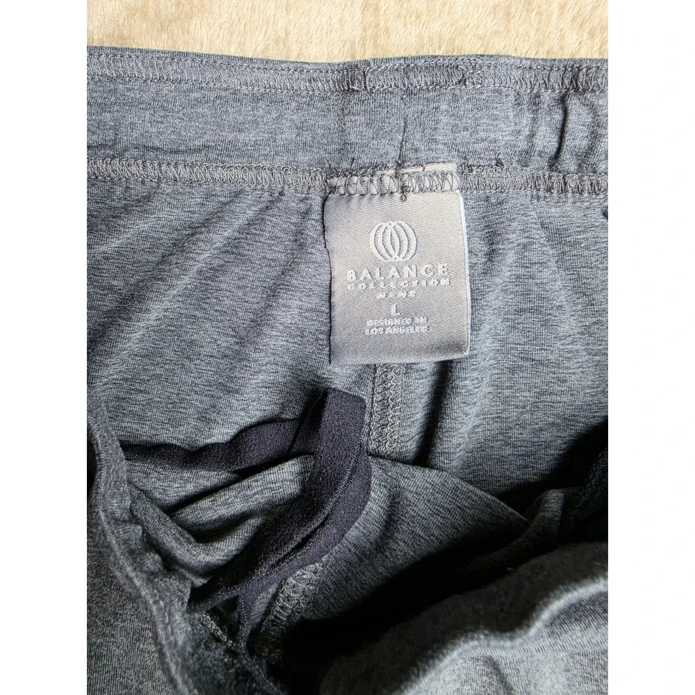 Balance Collection Mens Athletic Shorts Gray Heather Gym Workout Training Large